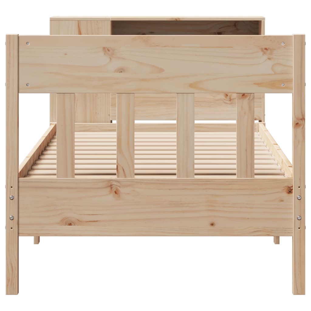 vidaXL Massivholzbett mit Regal ohne Matratze 90x190 cm Kiefer
