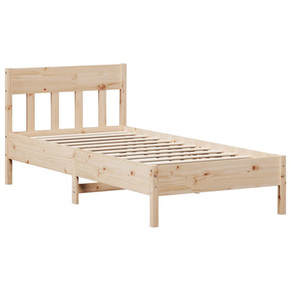 vidaXL Massivholzbett mit Regal ohne Matratze 90x190 cm Kiefer