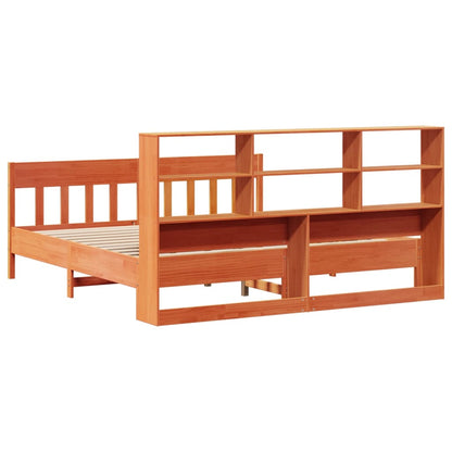 vidaXL Massivholzbett ohne Matratze Wachsbraun 200x200 Kiefernholz