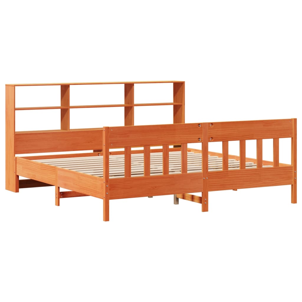 vidaXL Lit en bois massif sans matelas marron ciré 180x200 bois de pin