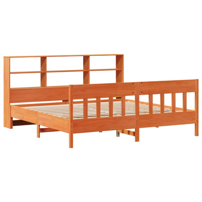 vidaXL Lit en bois massif sans matelas marron ciré 180x200 bois de pin