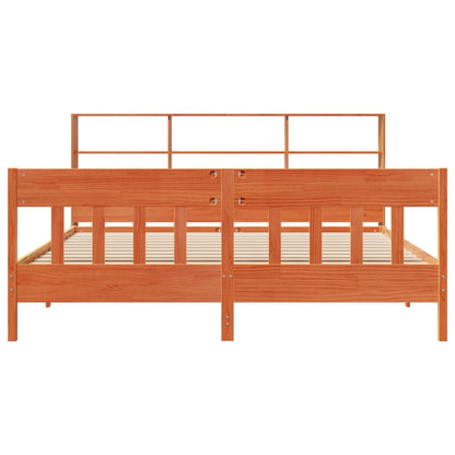 vidaXL Lit en bois massif sans matelas marron ciré 180x200 bois de pin