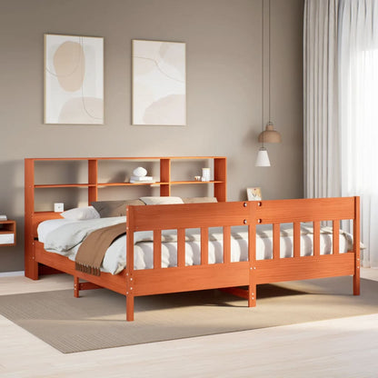 vidaXL Lit en bois massif sans matelas marron ciré 180x200 bois de pin