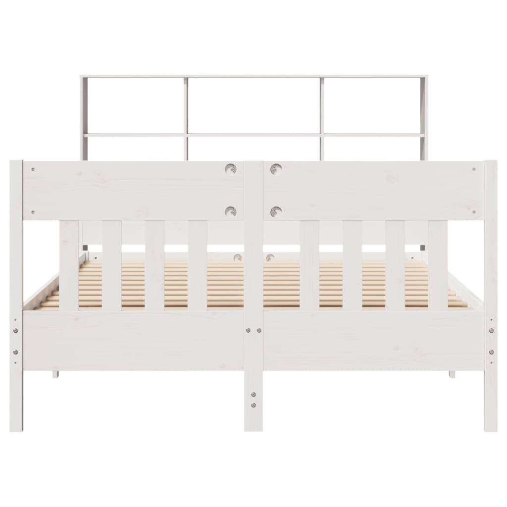 vidaXL Lit en bois massif sans matelas Blanc 160x200 Bois de pin
