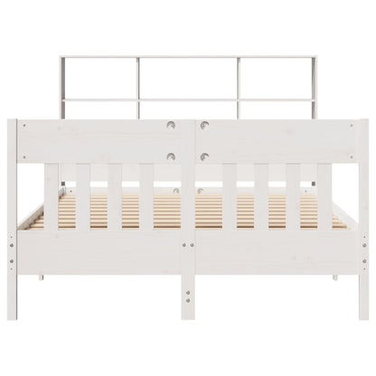 vidaXL Lit en bois massif sans matelas Blanc 160x200 Bois de pin