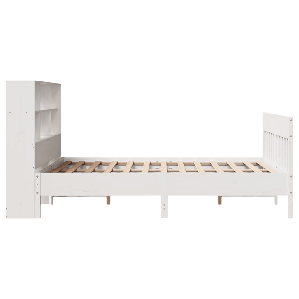 vidaXL Lit en bois massif sans matelas Blanc 160x200 Bois de pin