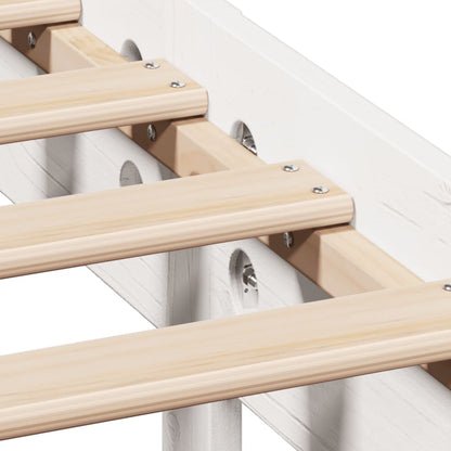 vidaXL Lit en bois massif sans matelas Blanc 160x200 Bois de pin
