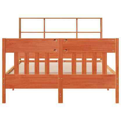 vidaXL Massivholzbett ohne Matratze Wachsbraun 150x200 cm Kiefernholz