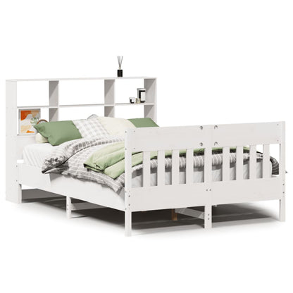 vidaXL Massivholzbett ohne Matratze Weiß 140x190 cm Kiefernholz