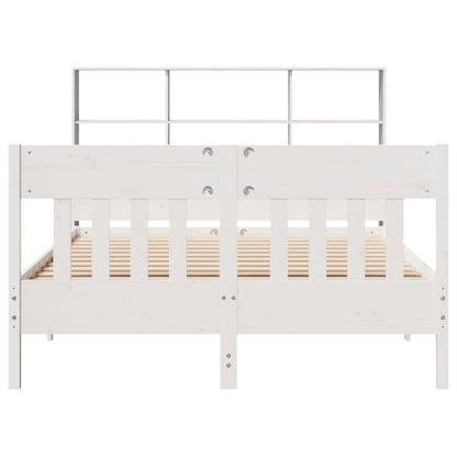 vidaXL Massivholzbett ohne Matratze Weiß 140x190 cm Kiefernholz