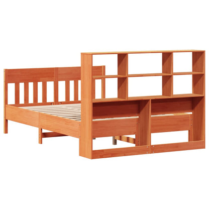 vidaXL Massivholzbett ohne Matratze Wachsbraun 140x190 cm Kiefernholz