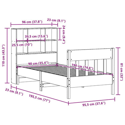 vidaXL Lit en bois massif sans matelas 90x190 cm Pin