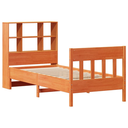 vidaXL Massivholzbett ohne Matratze Wachsbraun 75x190 cm Kiefernholz