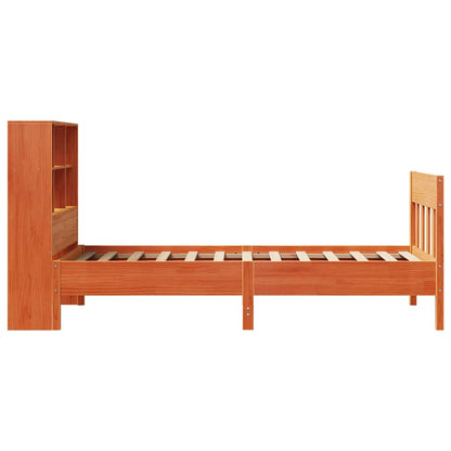 vidaXL Massivholzbett ohne Matratze Wachsbraun 75x190 cm Kiefernholz