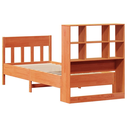 vidaXL Massivholzbett ohne Matratze Wachsbraun 75x190 cm Kiefernholz