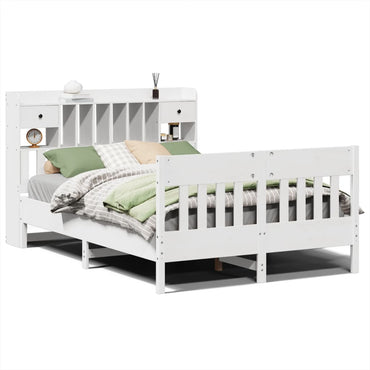 vidaXL Lit en bois massif sans matelas Blanc 160x200 Bois de pin