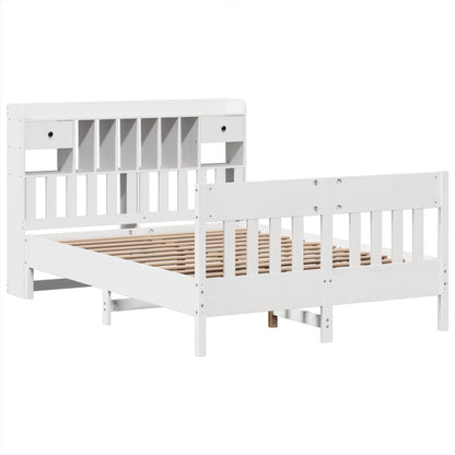 vidaXL Lit en bois massif sans matelas Blanc 160x200 Bois de pin