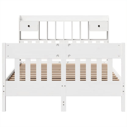 vidaXL Lit en bois massif sans matelas Blanc 160x200 Bois de pin