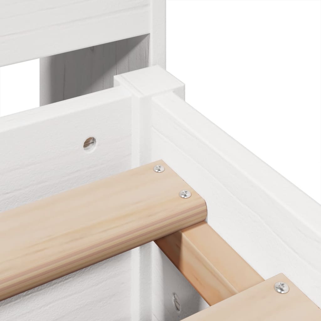vidaXL Lit en bois massif sans matelas Blanc 160x200 Bois de pin