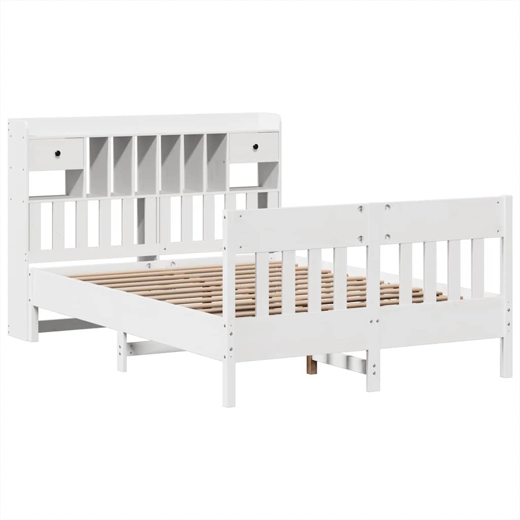vidaXL Lit en bois massif sans matelas Blanc 140x200 cm Pin