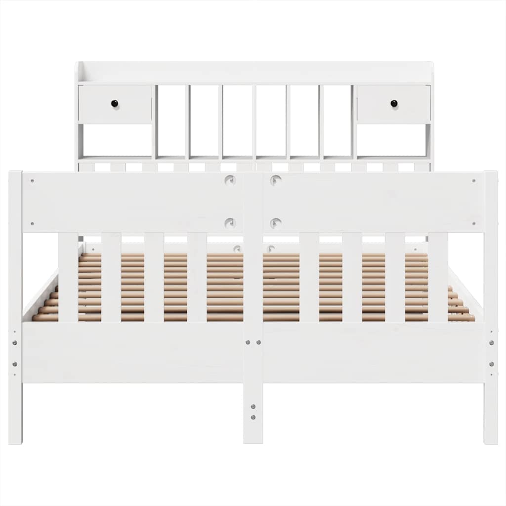 vidaXL Lit en bois massif sans matelas Blanc 140x200 cm Pin