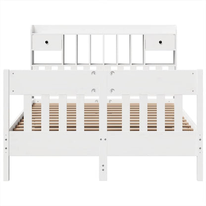 vidaXL Lit en bois massif sans matelas Blanc 140x200 cm Pin