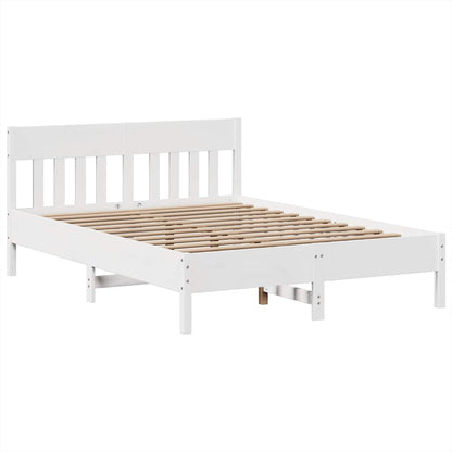 vidaXL Lit en bois massif sans matelas Blanc 140x200 cm Pin