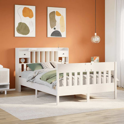vidaXL Lit en bois massif sans matelas Blanc 140x200 cm Pin