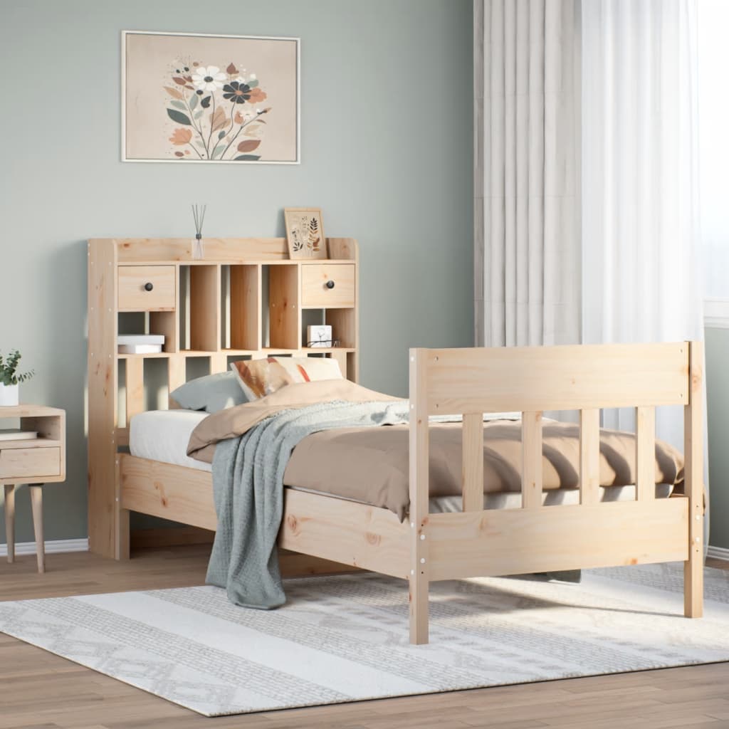vidaXL Lit en bois massif sans matelas 90x200 Bois de pin