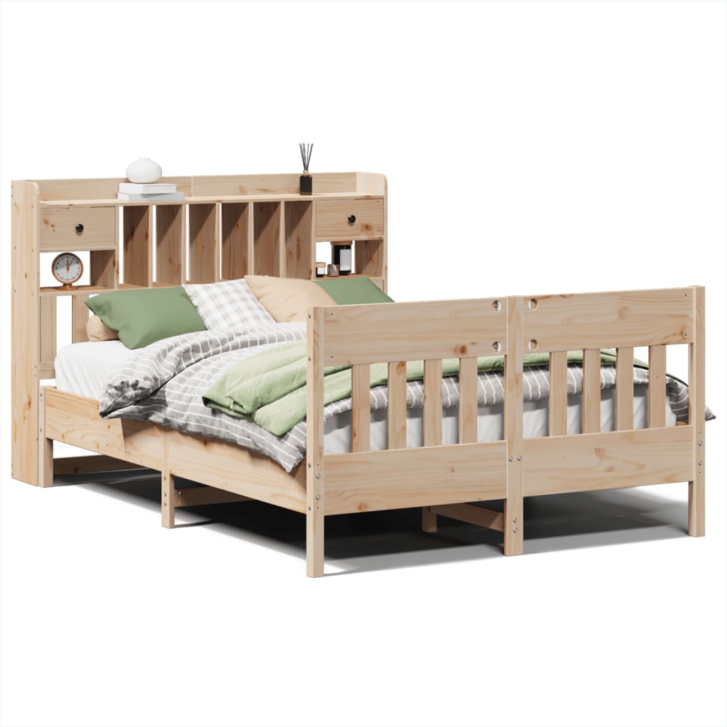 vidaXL Massivholzbett ohne Matratze 140x190 cm Kiefernholz