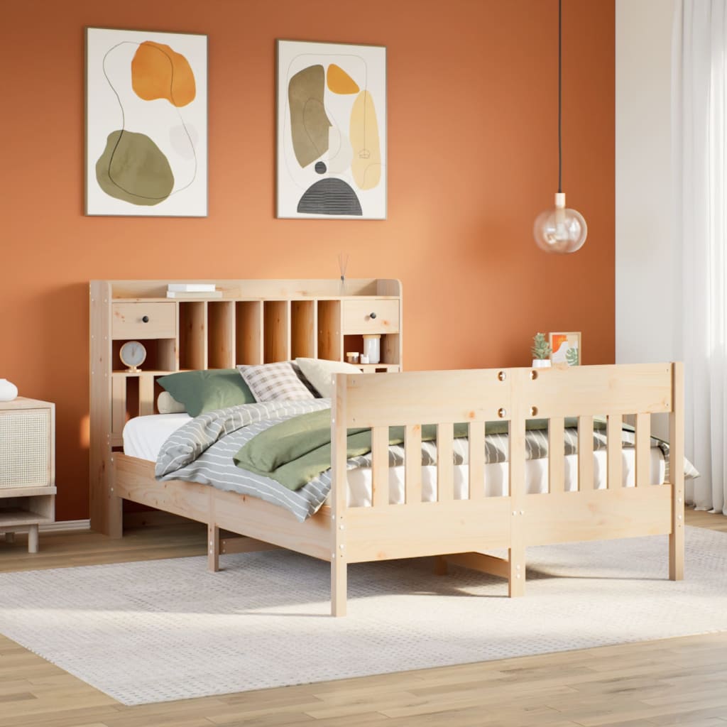 vidaXL Massivholzbett ohne Matratze 140x190 cm Kiefernholz