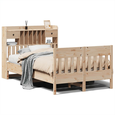 vidaXL Massivholzbett ohne Matratze 135x190 cm Kiefernholz