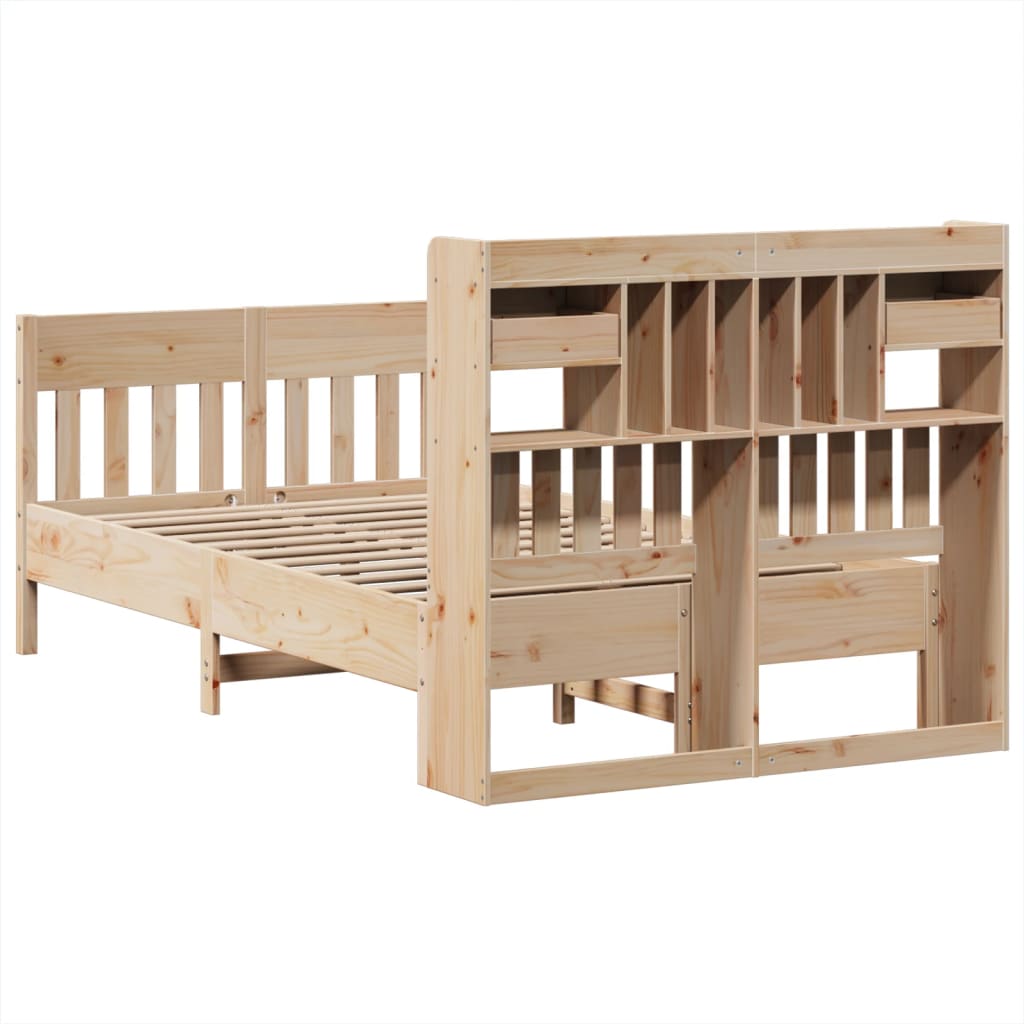 vidaXL Lit en bois massif sans matelas 135x190 cm Pin