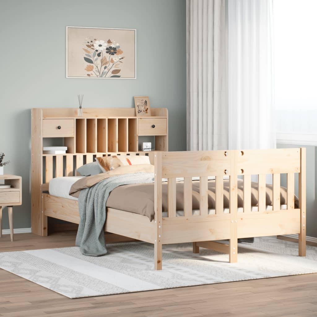 vidaXL Lit en bois massif sans matelas 135x190 cm Pin