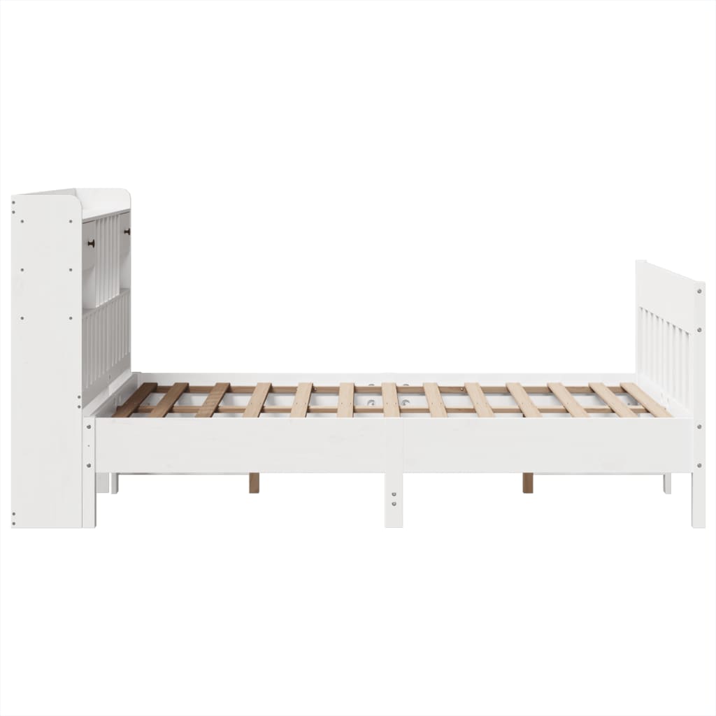 vidaXL Massivholzbett ohne Matratze Weiß 135x190 cm Kiefernholz