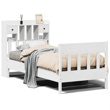 vidaXL Massivholzbett ohne Matratze Weiß 90x190 cm Kiefernholz