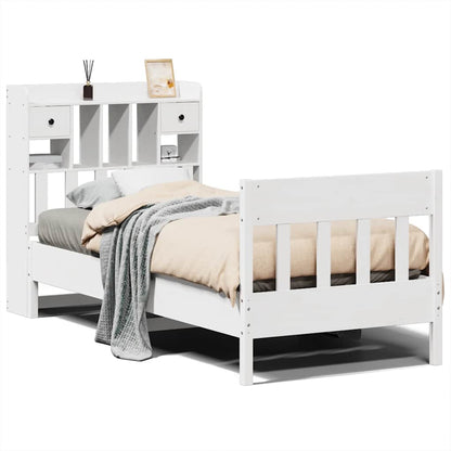 vidaXL Massivholzbett ohne Matratze Weiß 90x190 cm Kiefernholz