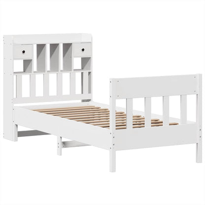 vidaXL Massivholzbett ohne Matratze Weiß 90x190 cm Kiefernholz