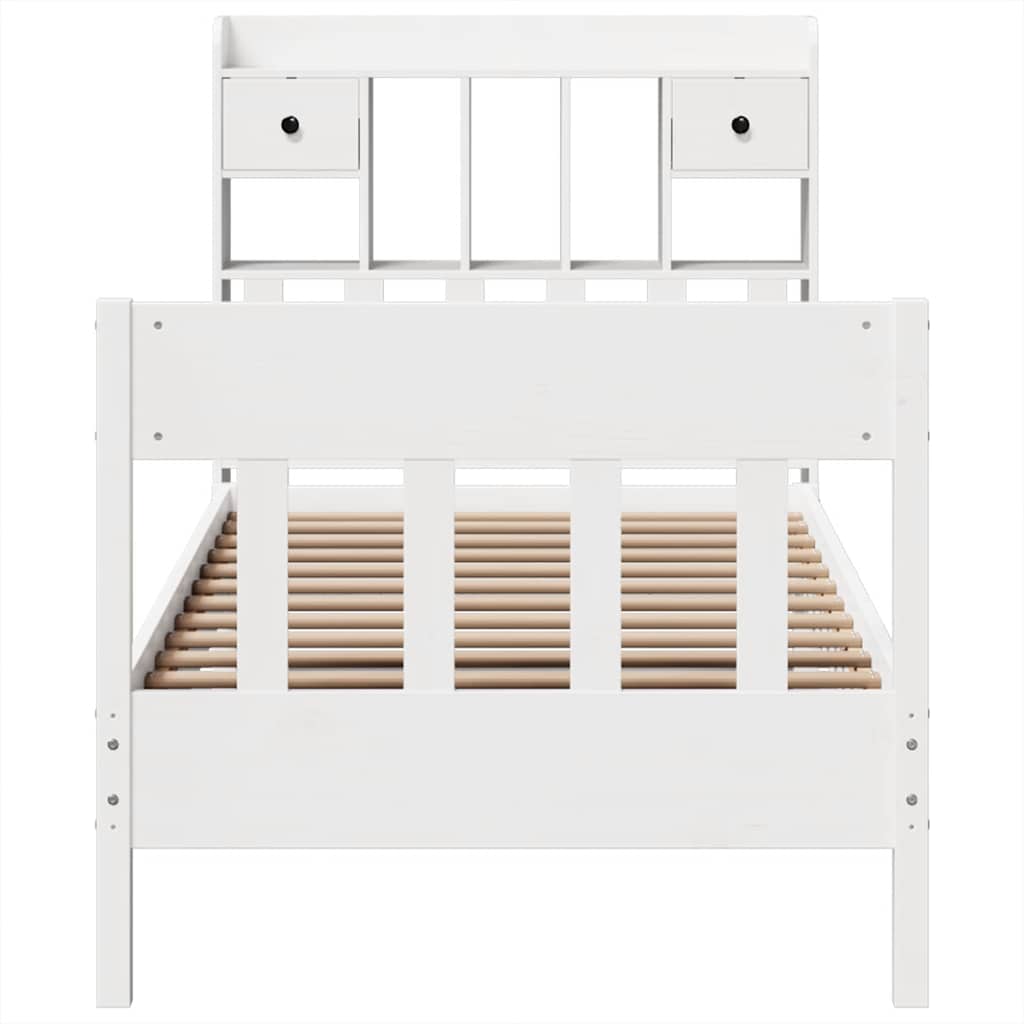 vidaXL Massivholzbett ohne Matratze Weiß 90x190 cm Kiefernholz