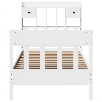 vidaXL Massivholzbett ohne Matratze Weiß 90x190 cm Kiefernholz