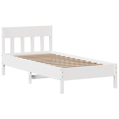 vidaXL Massivholzbett ohne Matratze Weiß 90x190 cm Kiefernholz
