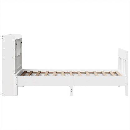 vidaXL Massivholzbett ohne Matratze Weiß 90x190 cm Kiefernholz