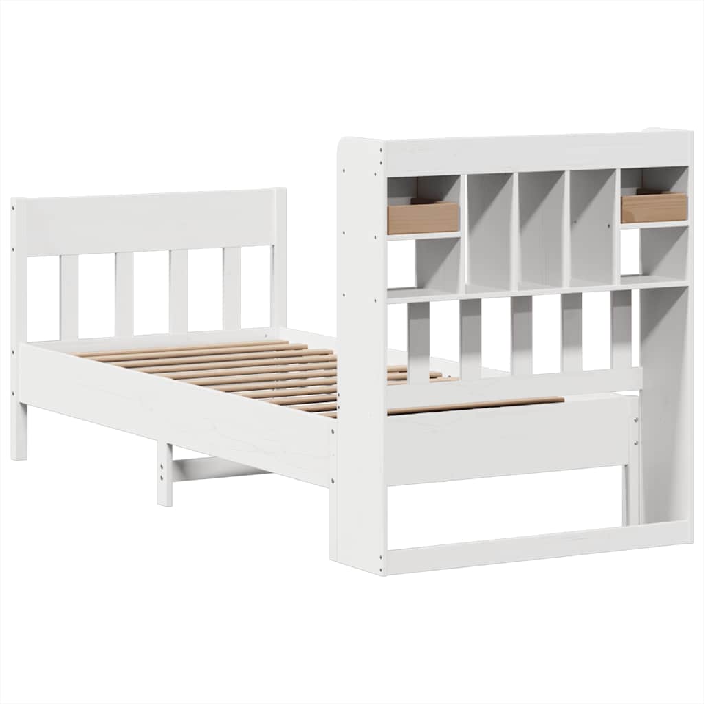 vidaXL Massivholzbett ohne Matratze Weiß 90x190 cm Kiefernholz
