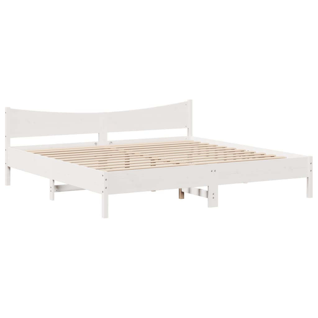 vidaXL Massivholzbett ohne Matratze Weiß 200x200 cm Kiefernholz