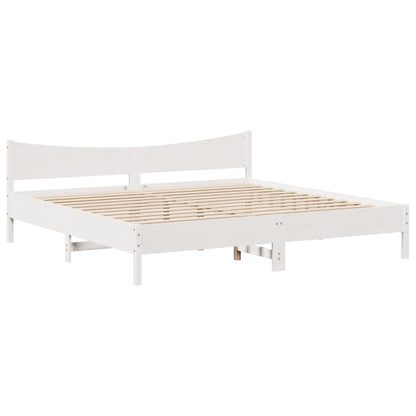 vidaXL Massivholzbett ohne Matratze Weiß 200x200 cm Kiefernholz