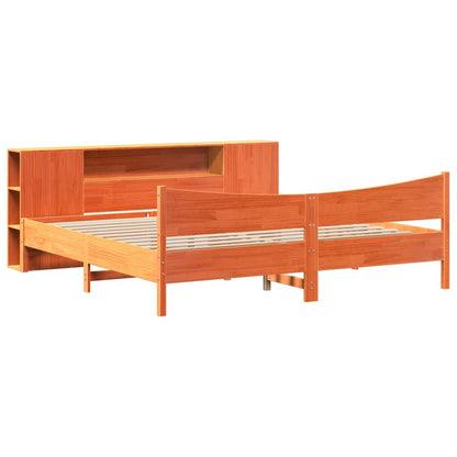 vidaXL Massivholzbett ohne Matratze Wachsbraun 200x200 Kiefernholz