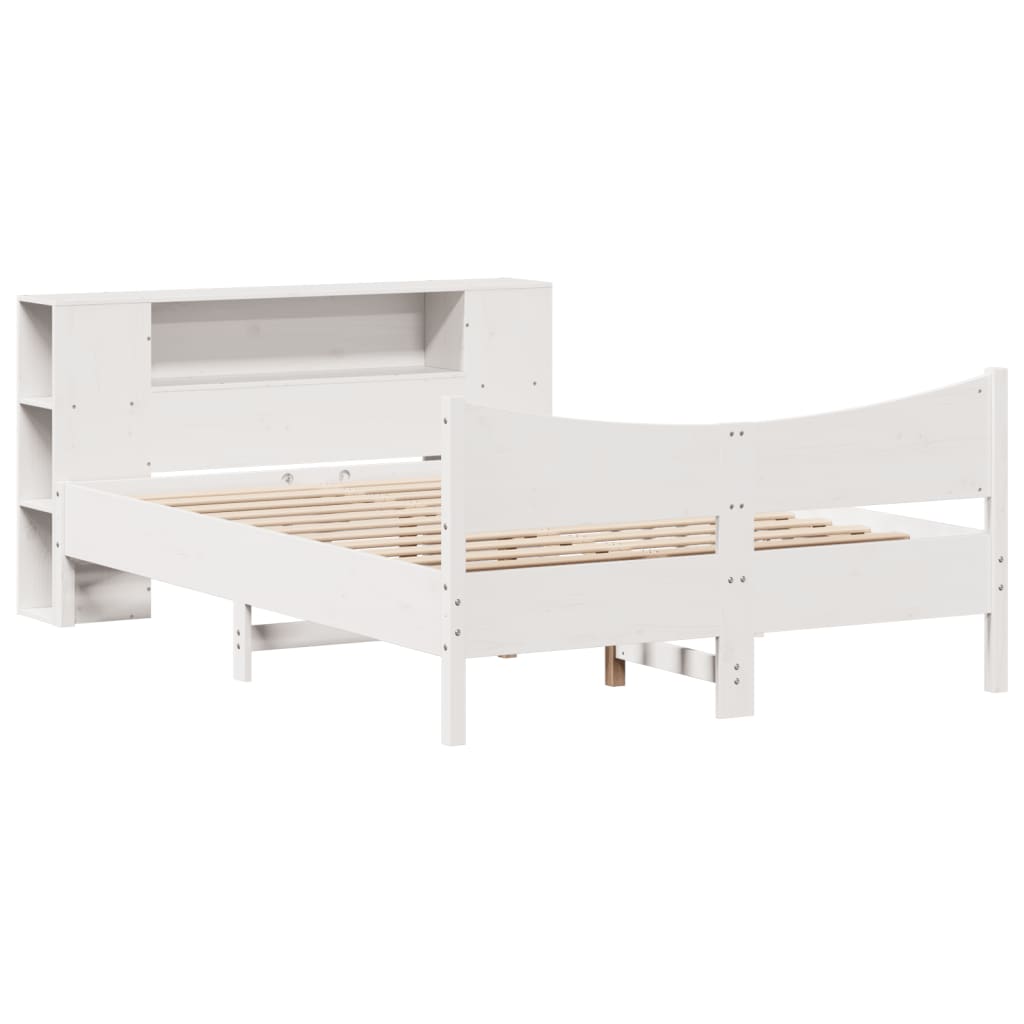 vidaXL Massivholzbett ohne Matratze Weiß 160x200 Kiefernholz