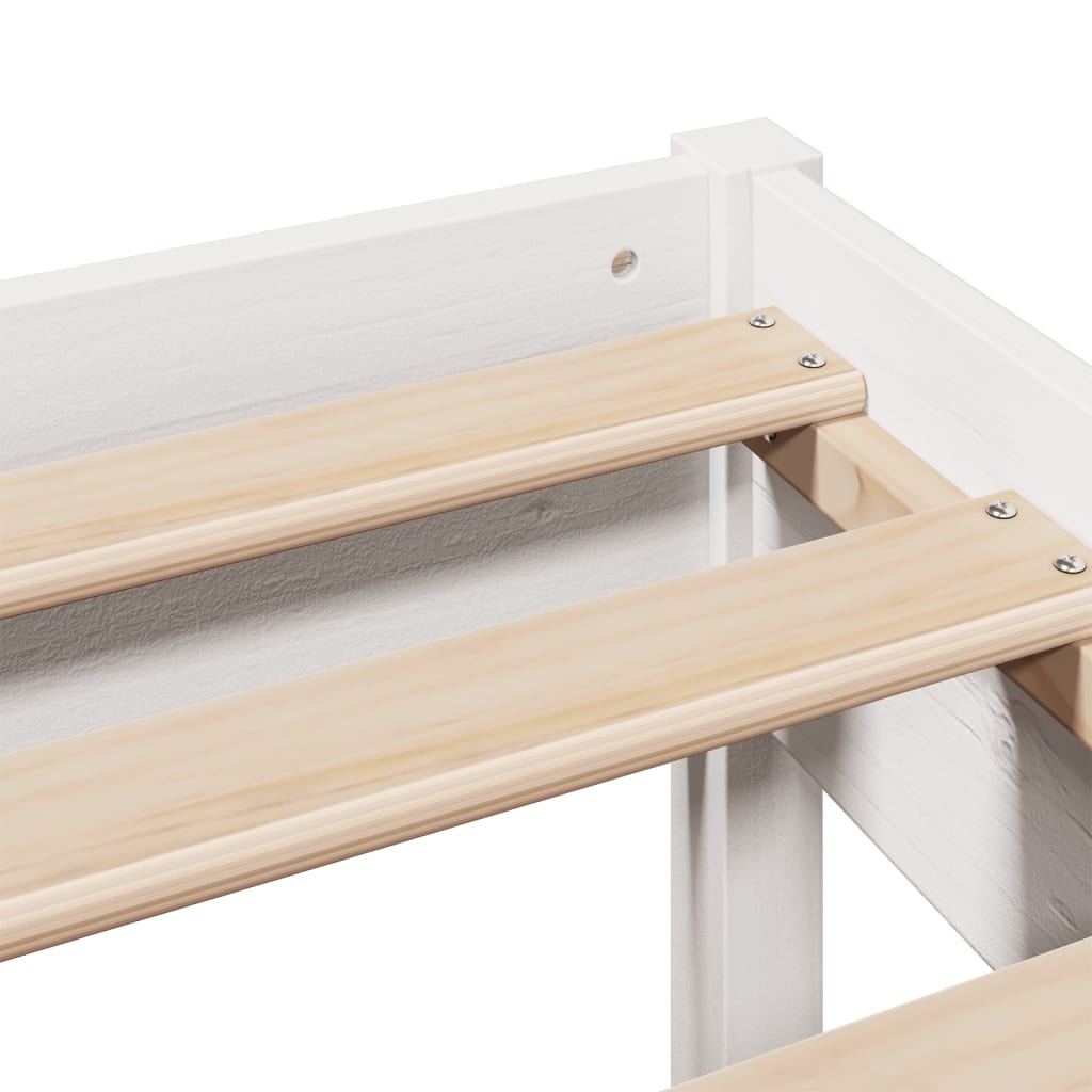 vidaXL Massivholzbett ohne Matratze Weiß 160x200 Kiefernholz