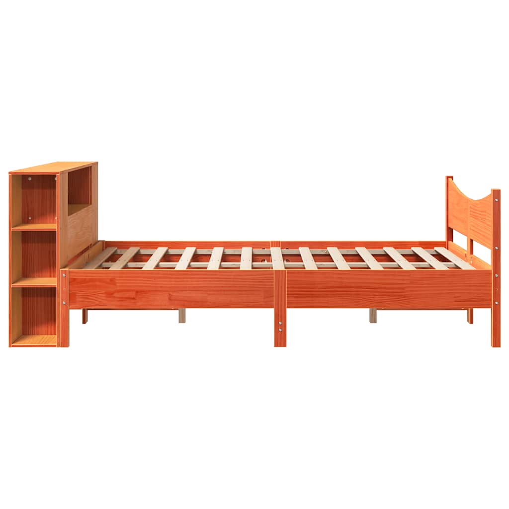 vidaXL Massivholzbett ohne Matratze Wachsbraun 160x200 Kiefernholz