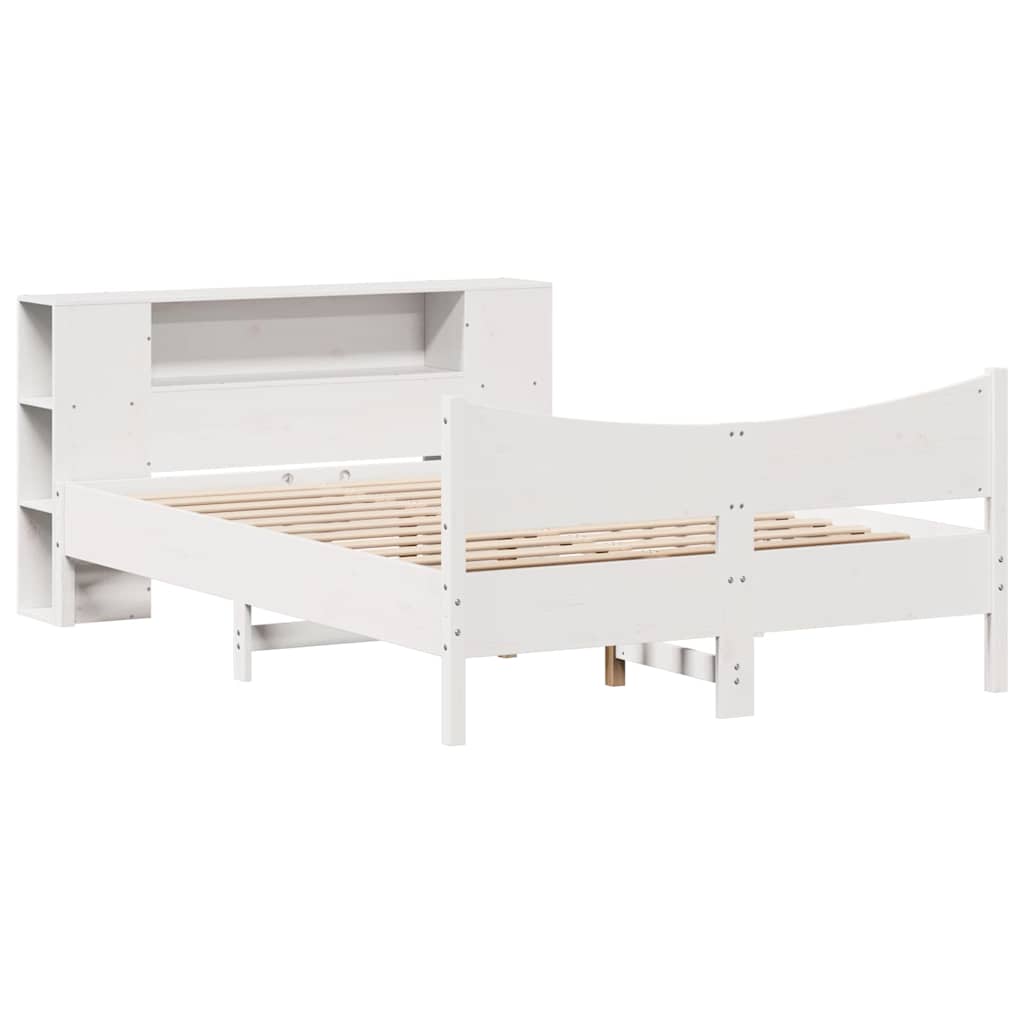 vidaXL Massivholzbett ohne Matratze Weiß 150x200 cm Kiefernholz